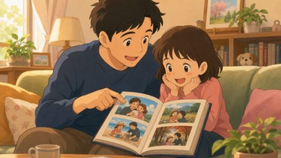 親子の思い出イラスト