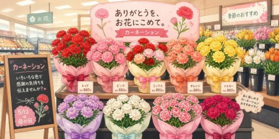 カーネーション売り場のイラスト