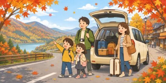 秋の家族旅行イメージ