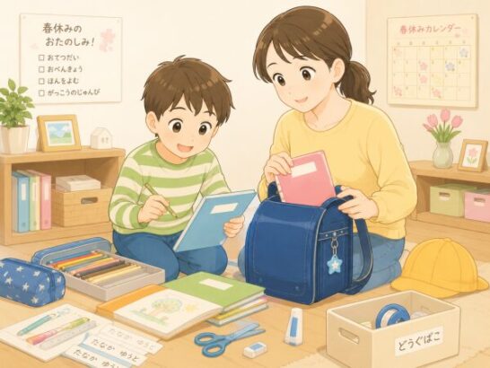 学用品を確認するイメージ