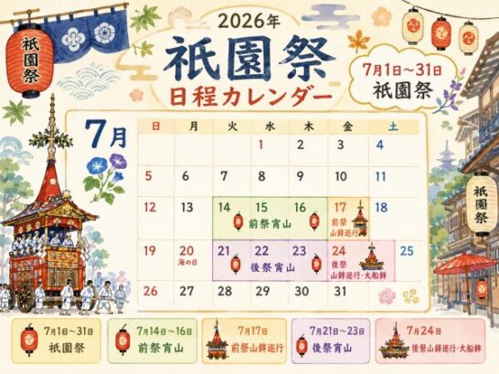 2026年祇園祭日程カレンダー