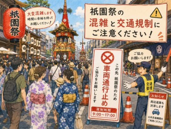祇園祭の混雑と交通規制