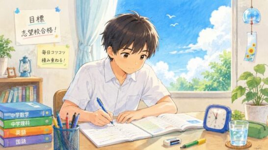 中学生・高校生の夏休み勉強イメージ