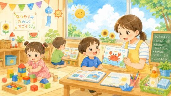 幼稚園の夏休みと預かり保育イメージ