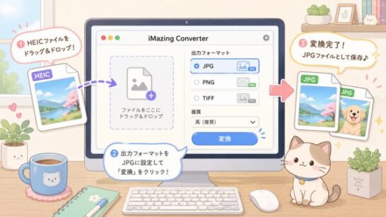 iMazing ConverterでHEICをJPGに変換するイメージ