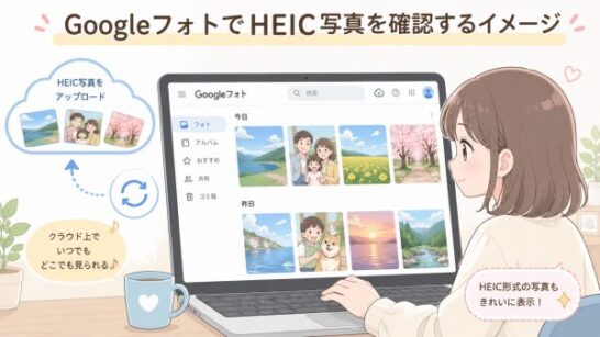 GoogleフォトでHEIC写真を確認するイメージ