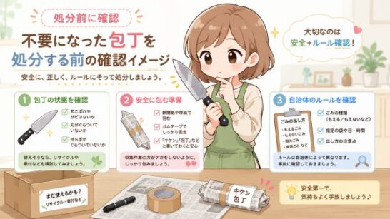 不要になった包丁を処分する前の確認イメージ