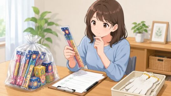 未使用の花火を処分する前の確認イメージ