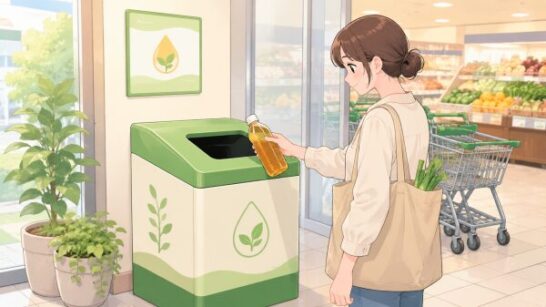 スーパーの廃食用油回収ボックスイメージ