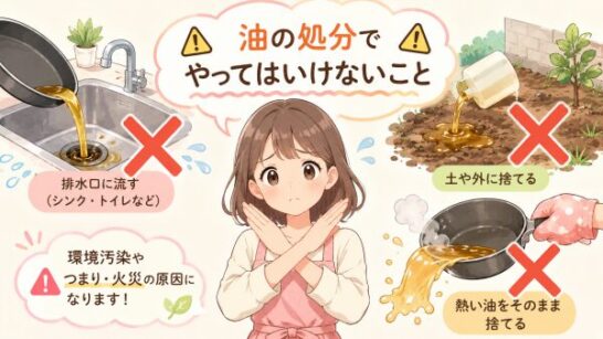 油の処分でやってはいけないことイメージ