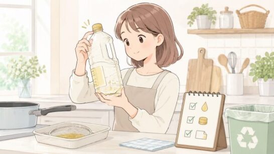 油の容器を捨てる前の確認イメージ