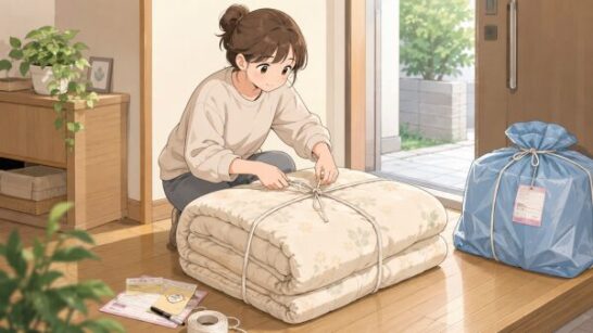 布団を粗大ごみに出す準備イメージ