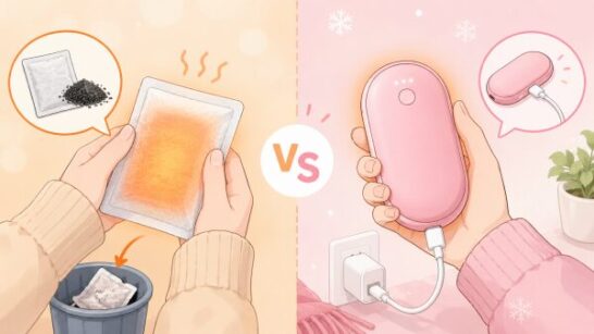 使い捨てカイロと充電式カイロの違いイメージ
