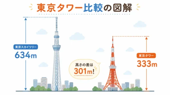 スカイツリーと東京タワー比較
