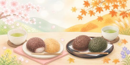 おはぎとぼたもちのイラスト