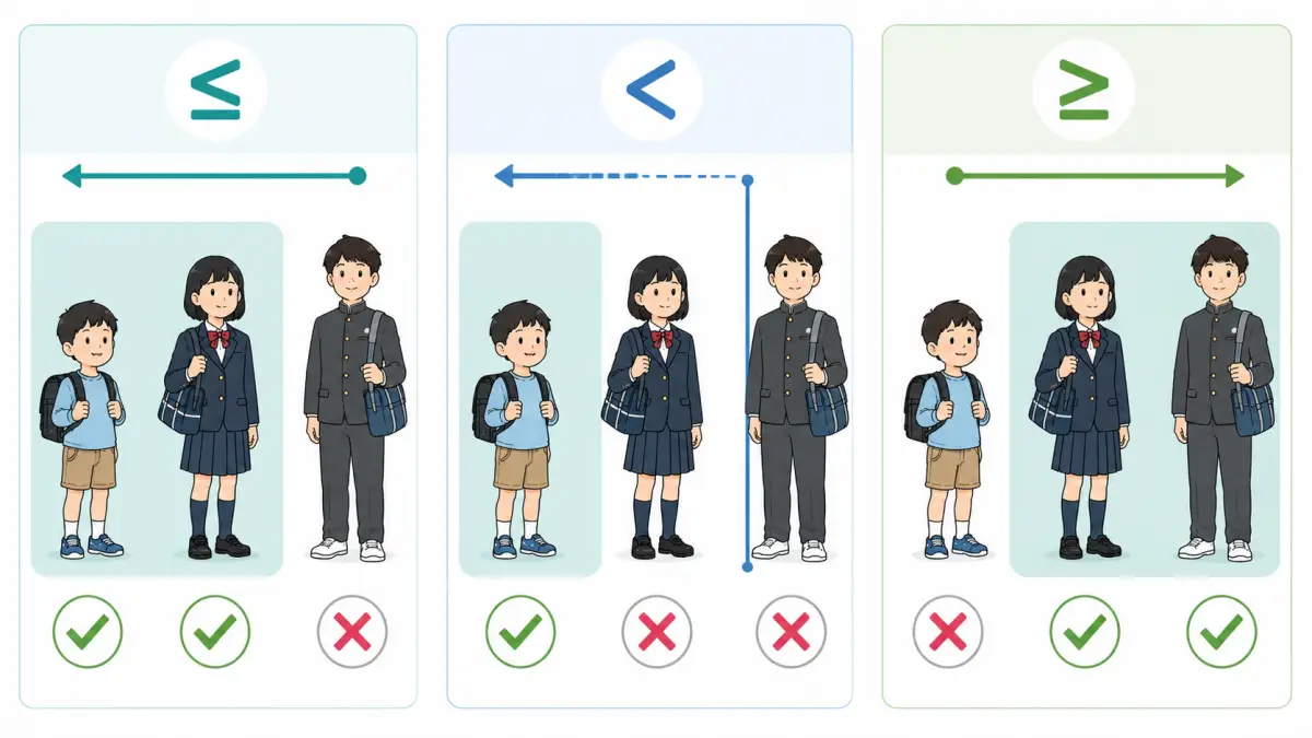中学生以下と中学生未満と中学生以上で中学生を含むかを比較した図